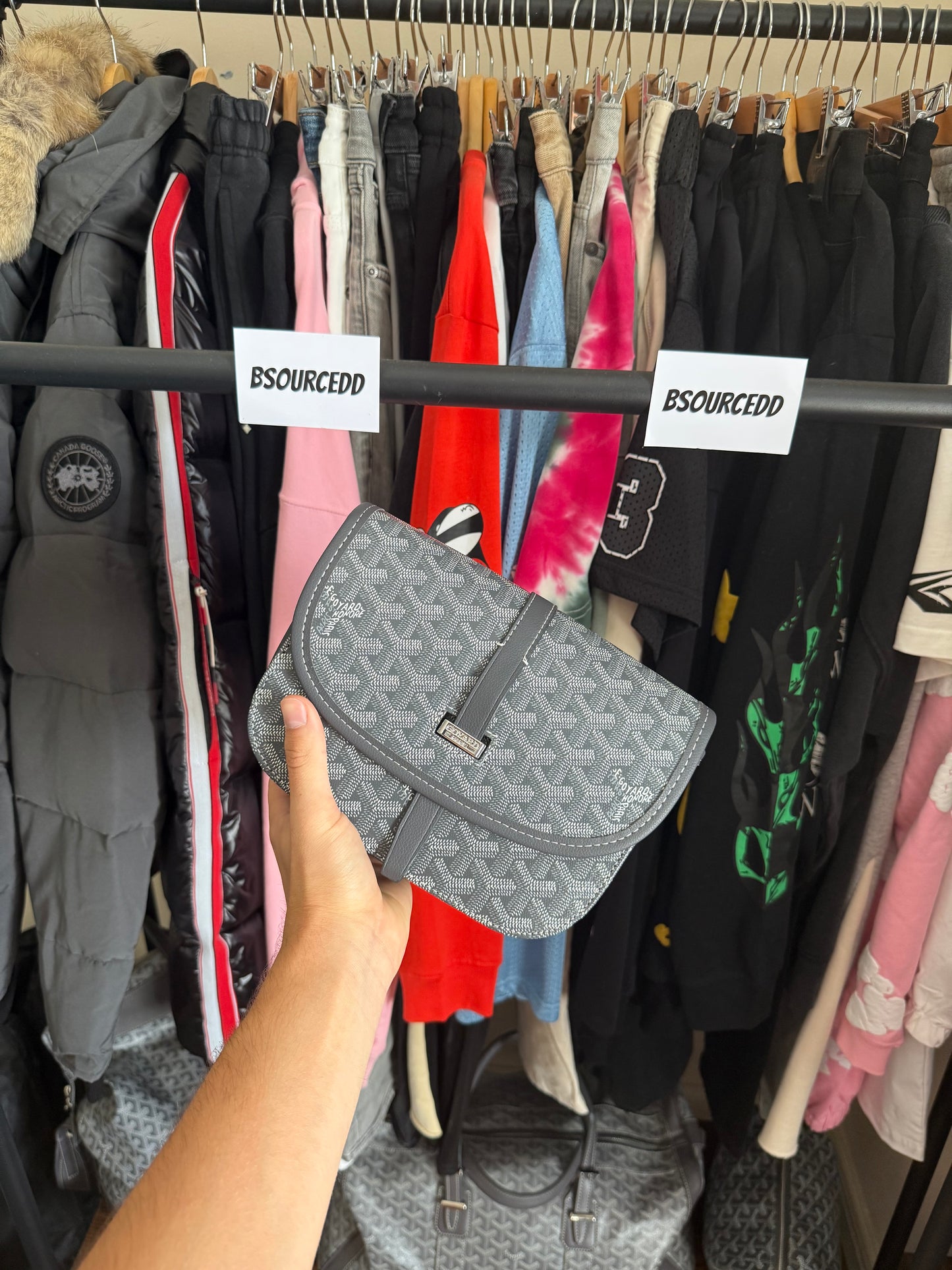 GOYARD GOYARDINE BELVEDERE II GREY PM MESSENGER BAG