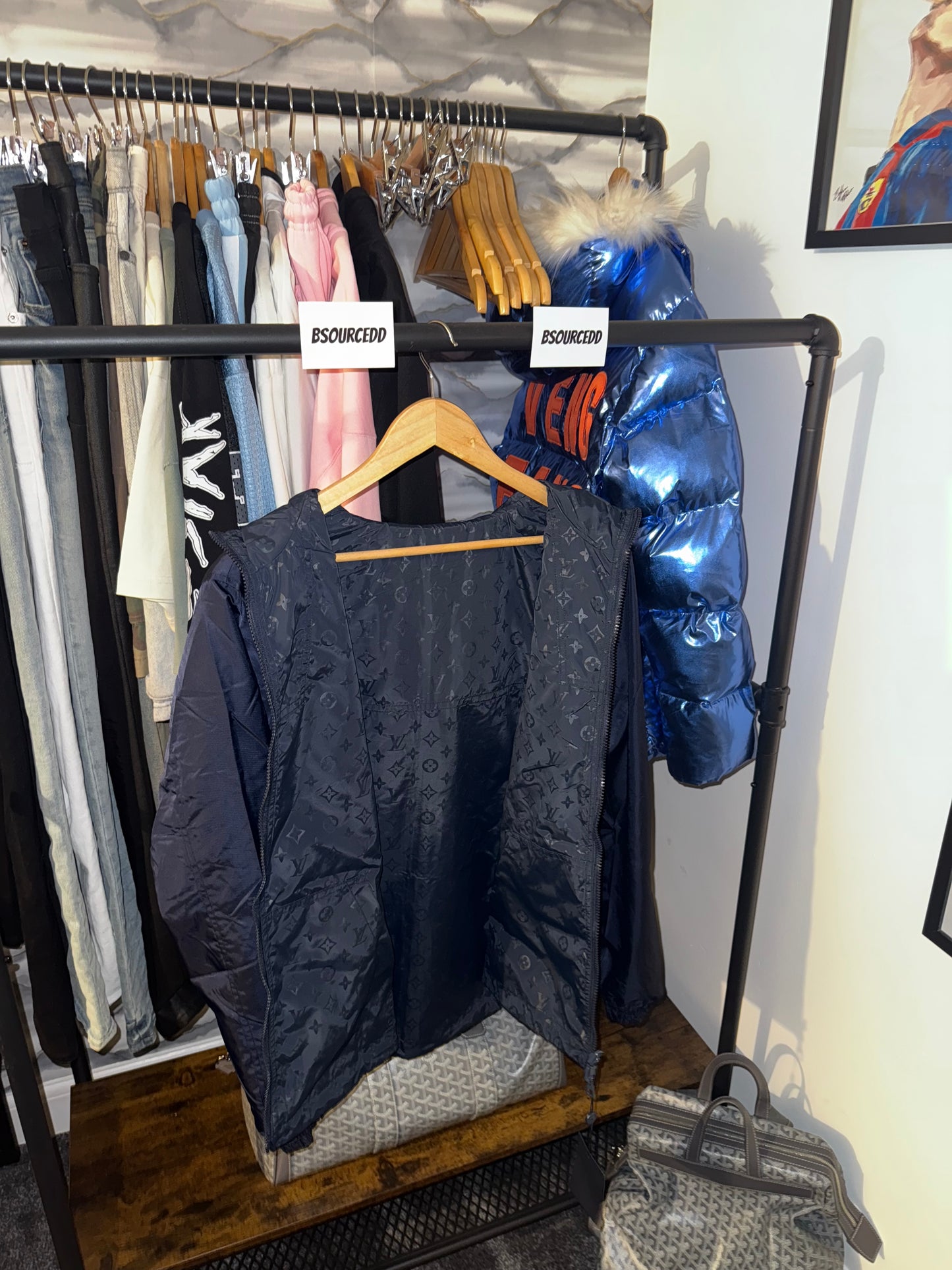 LOUIS VUITTON LV MONOGRAM REVERSIBLE NAVY WINDBREAKER