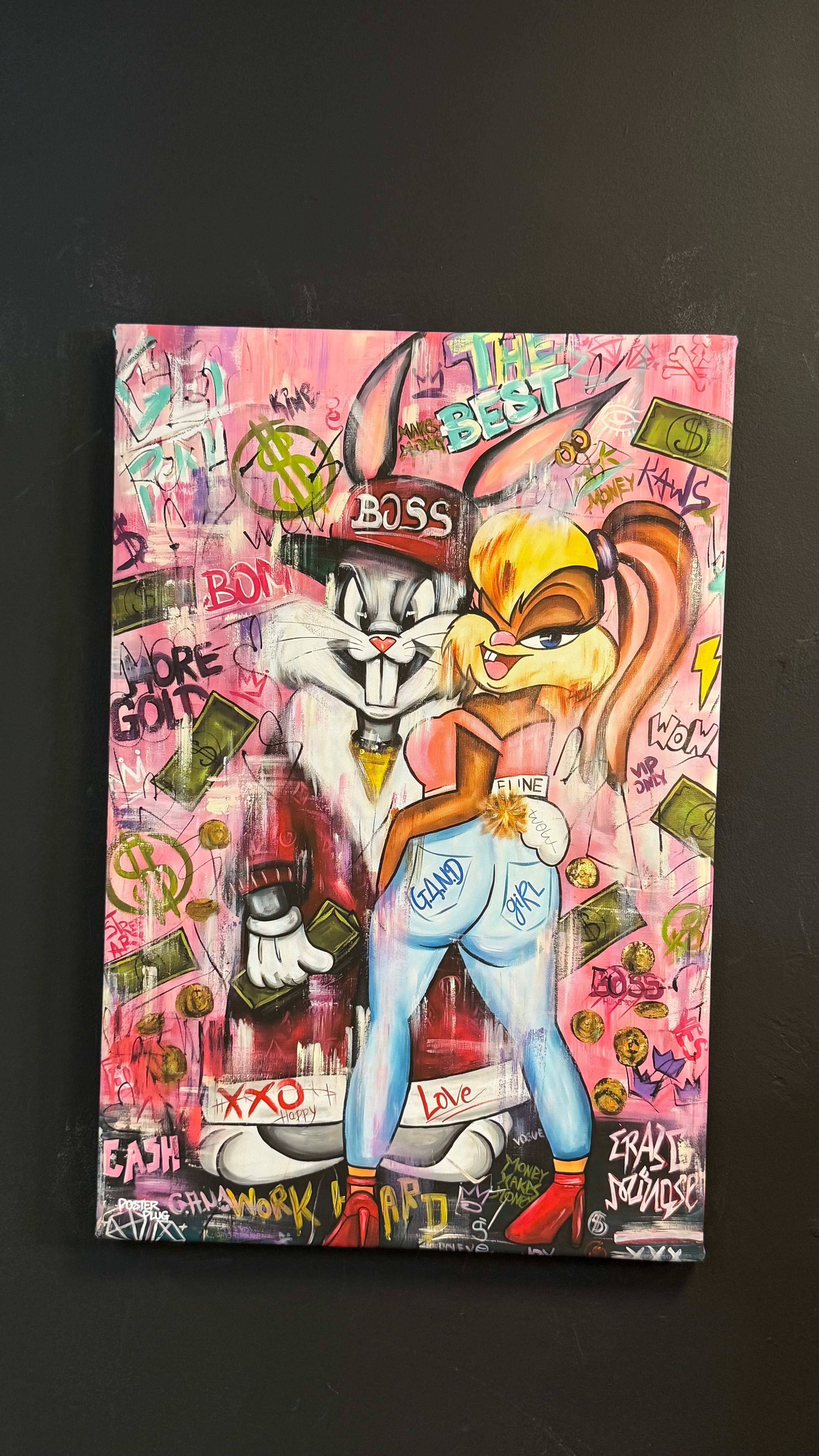 BUGS BUNNY AND LOLA BUNNY A1 CANVAS