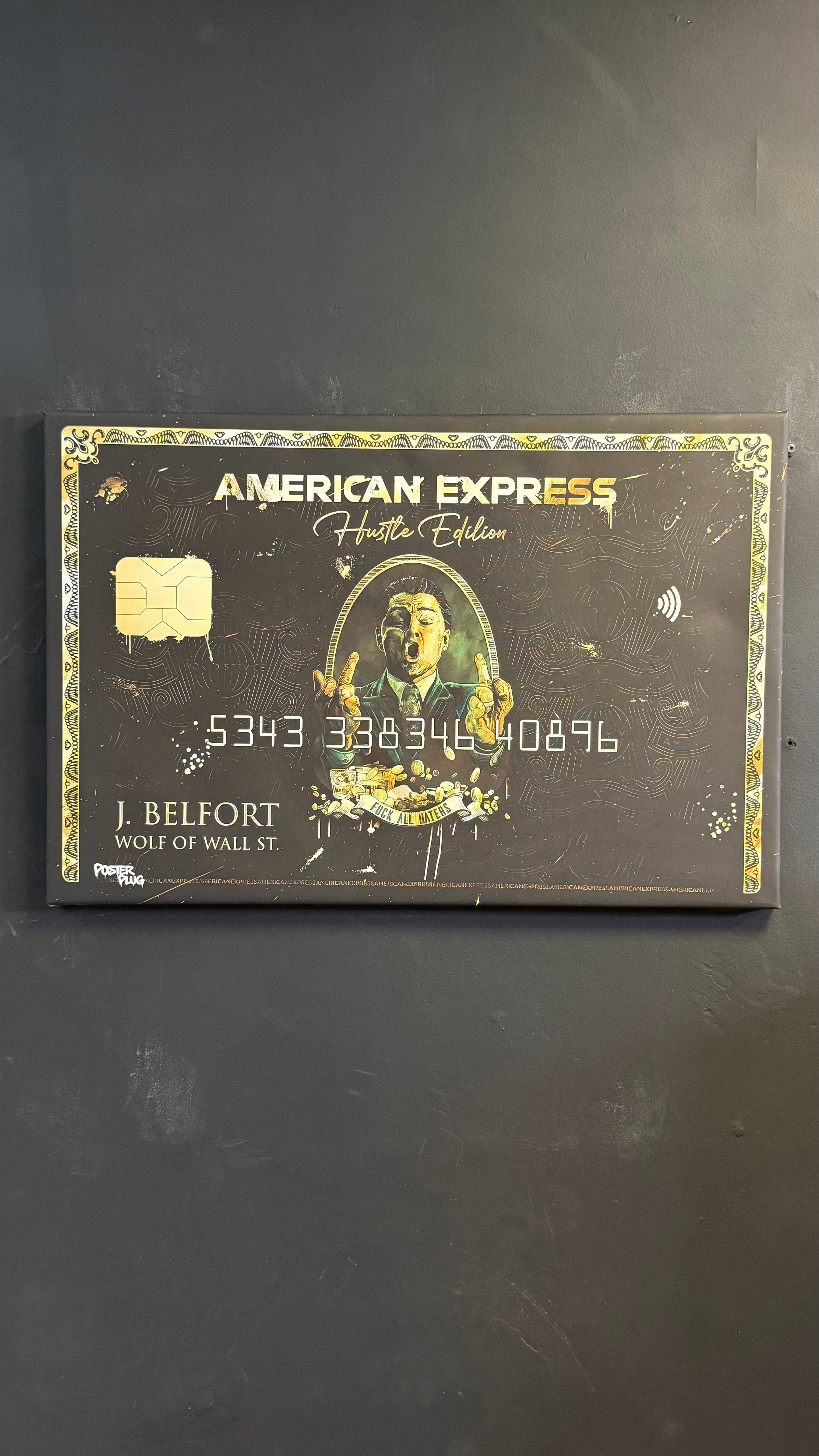 WOLF OF WALL STREET AMERICAN EXPRESS A1 CANVAS
