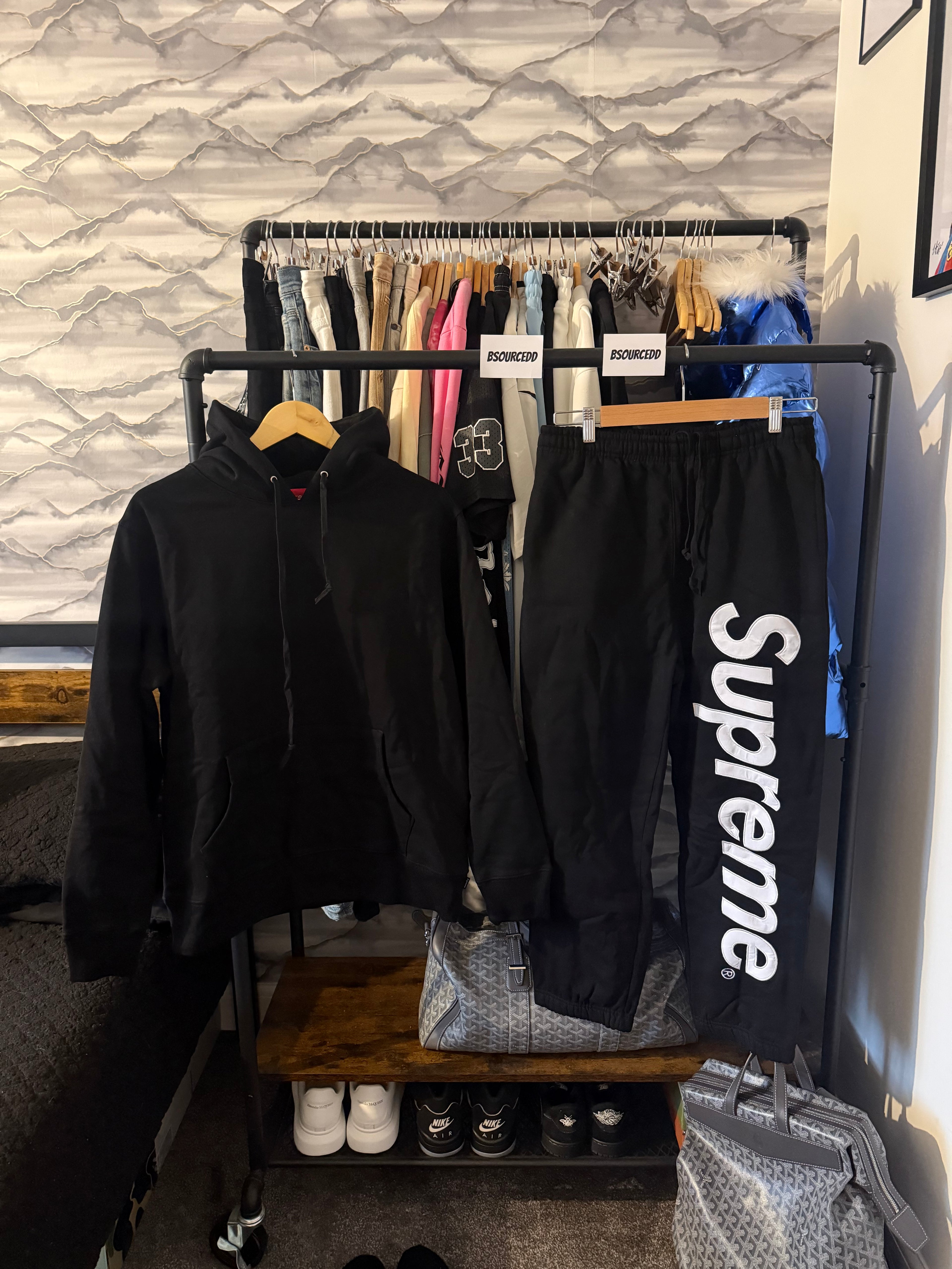 SUPREME SATIN APPLIQUÉ TRACKSUIT BLACK