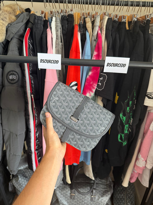 GOYARD GOYARDINE BELVEDERE II GREY PM MESSENGER BAG