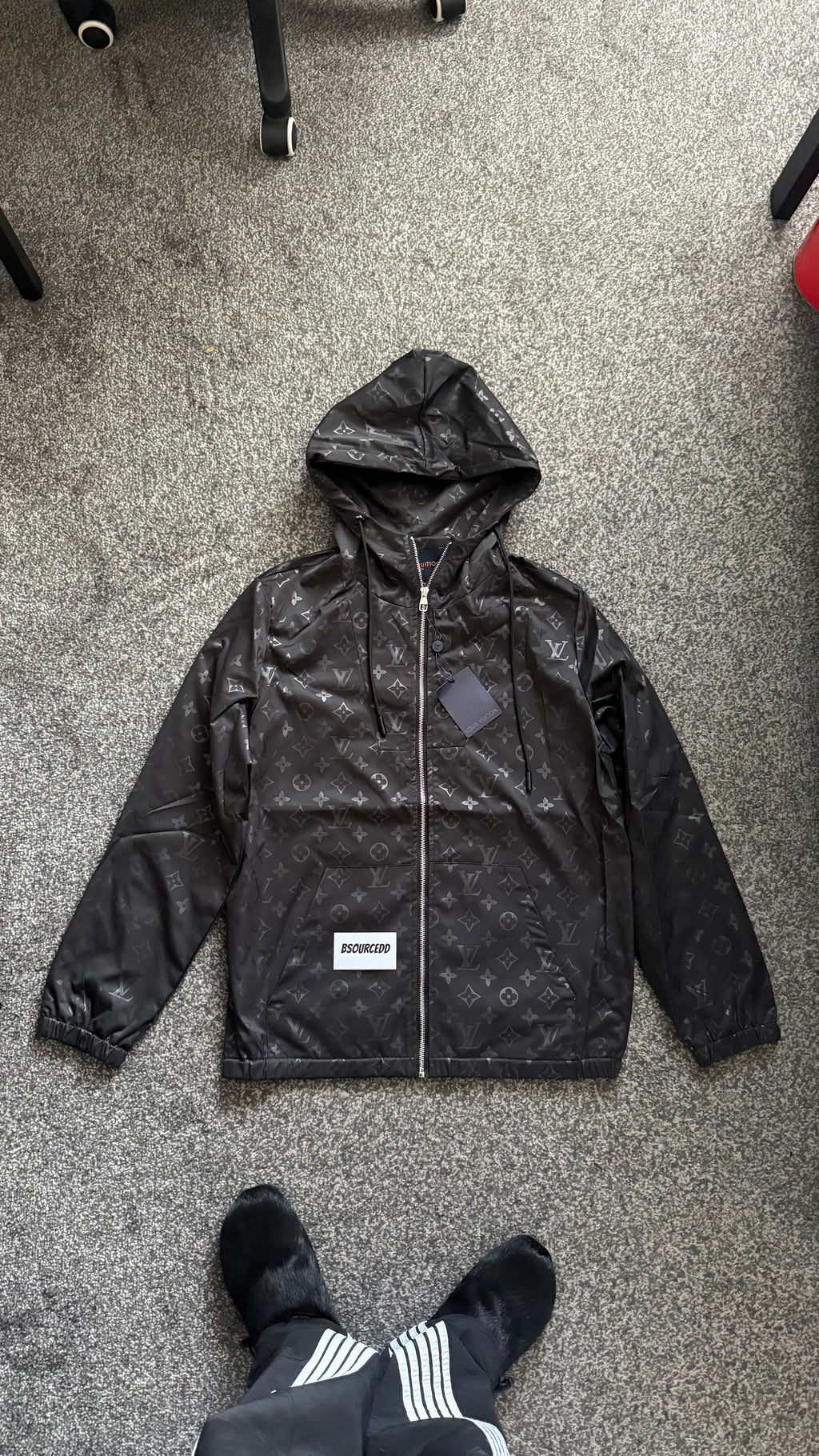 LOUIS VUITTON LV MONOGRAM REVERSIBLE BLACK WINDBREAKER