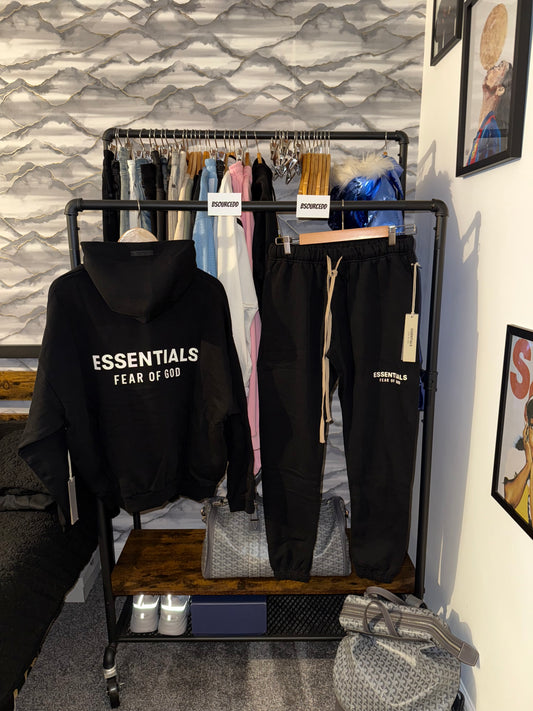 FEAR OF GOD ESSENTIALS BLACK TRACKSUIT (FW24)