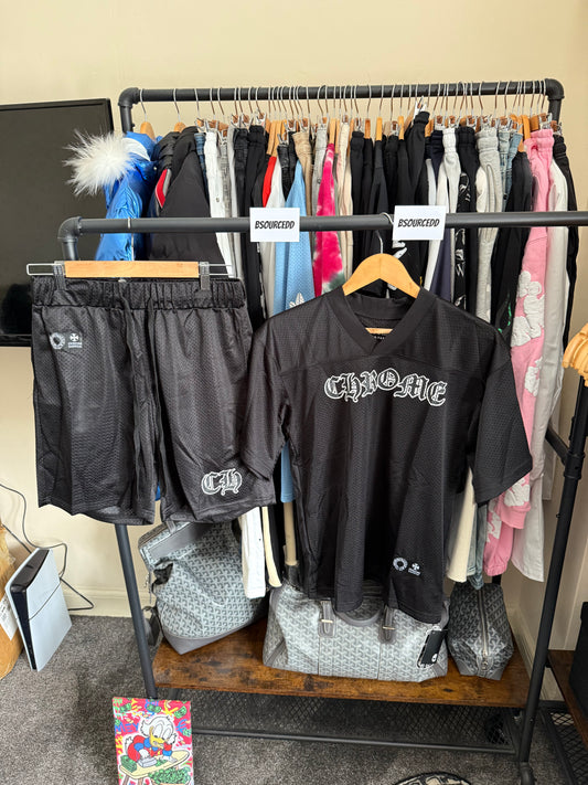 CHROME HEARTS MESH JERSEY AND SHORT SET