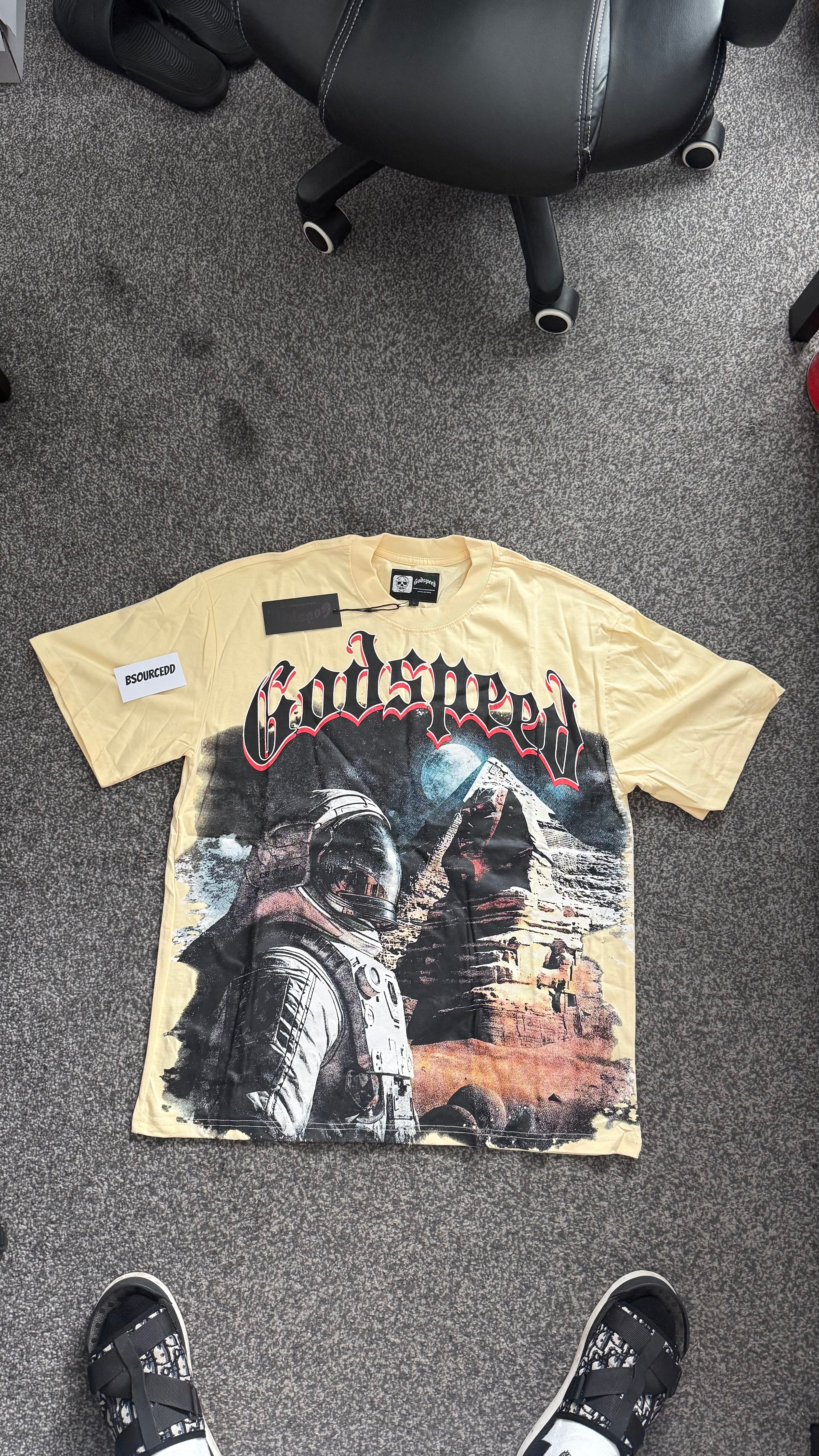 GODSPEED ASTRONAUT PYRAMID PRINTING TEE WASHED
