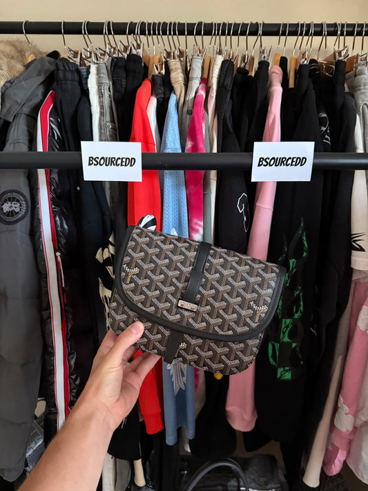 GOYARD GOYARDINE BELVEDERE II BLACK PM MESSENGER BAG