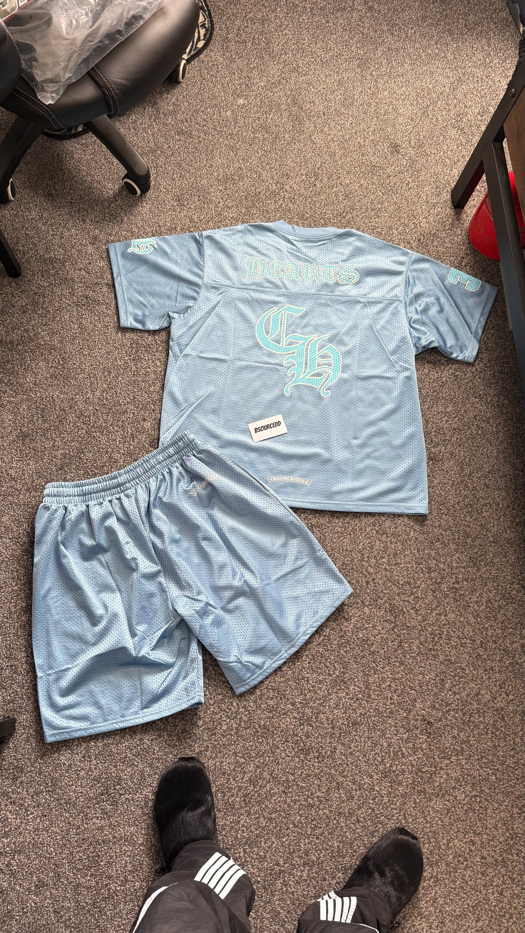 CHROME HEARTS SHORTS SET BLUE