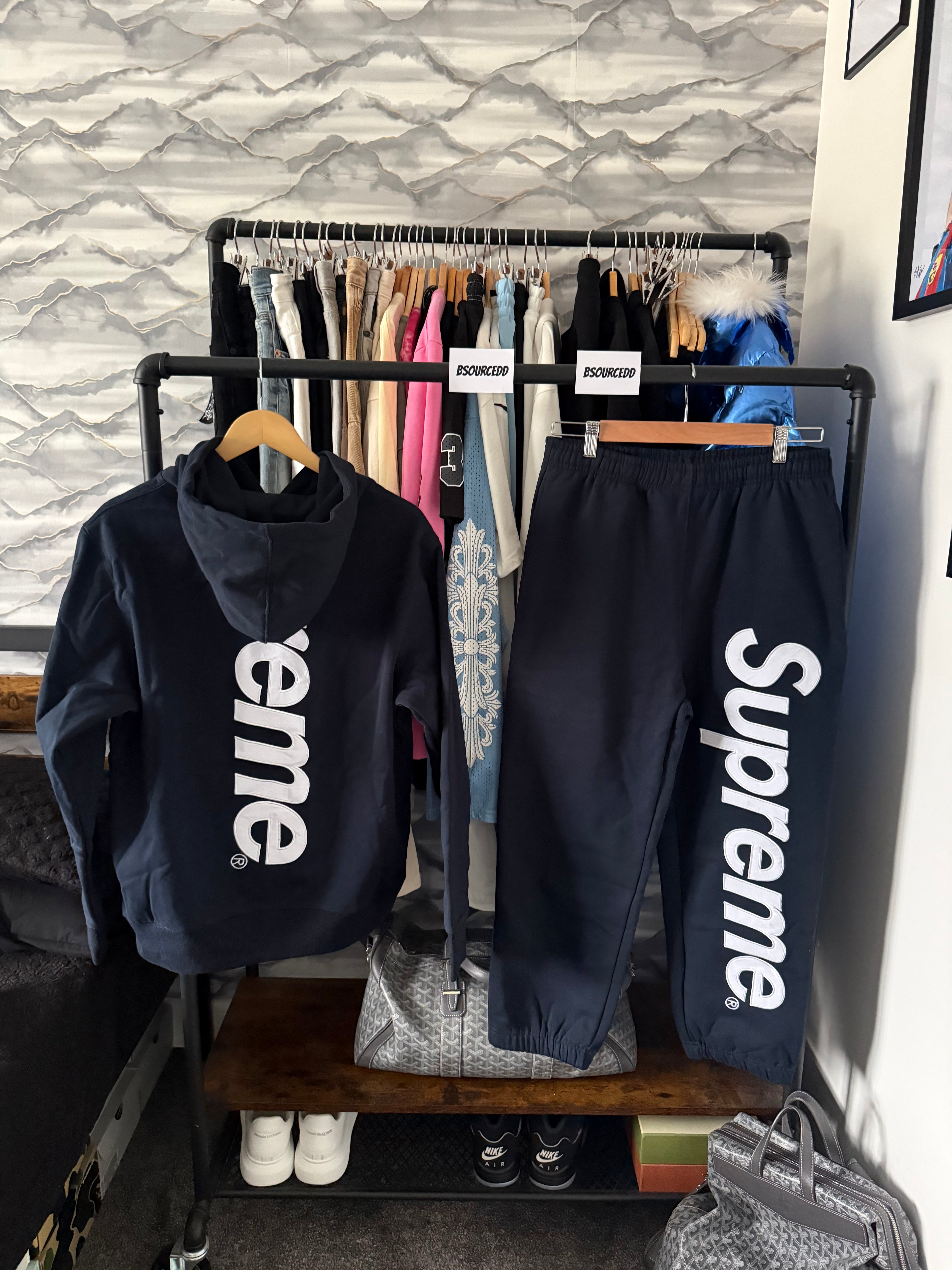 SUPREME SATIN APPLIQUÉ TRACKSUIT NAVY
