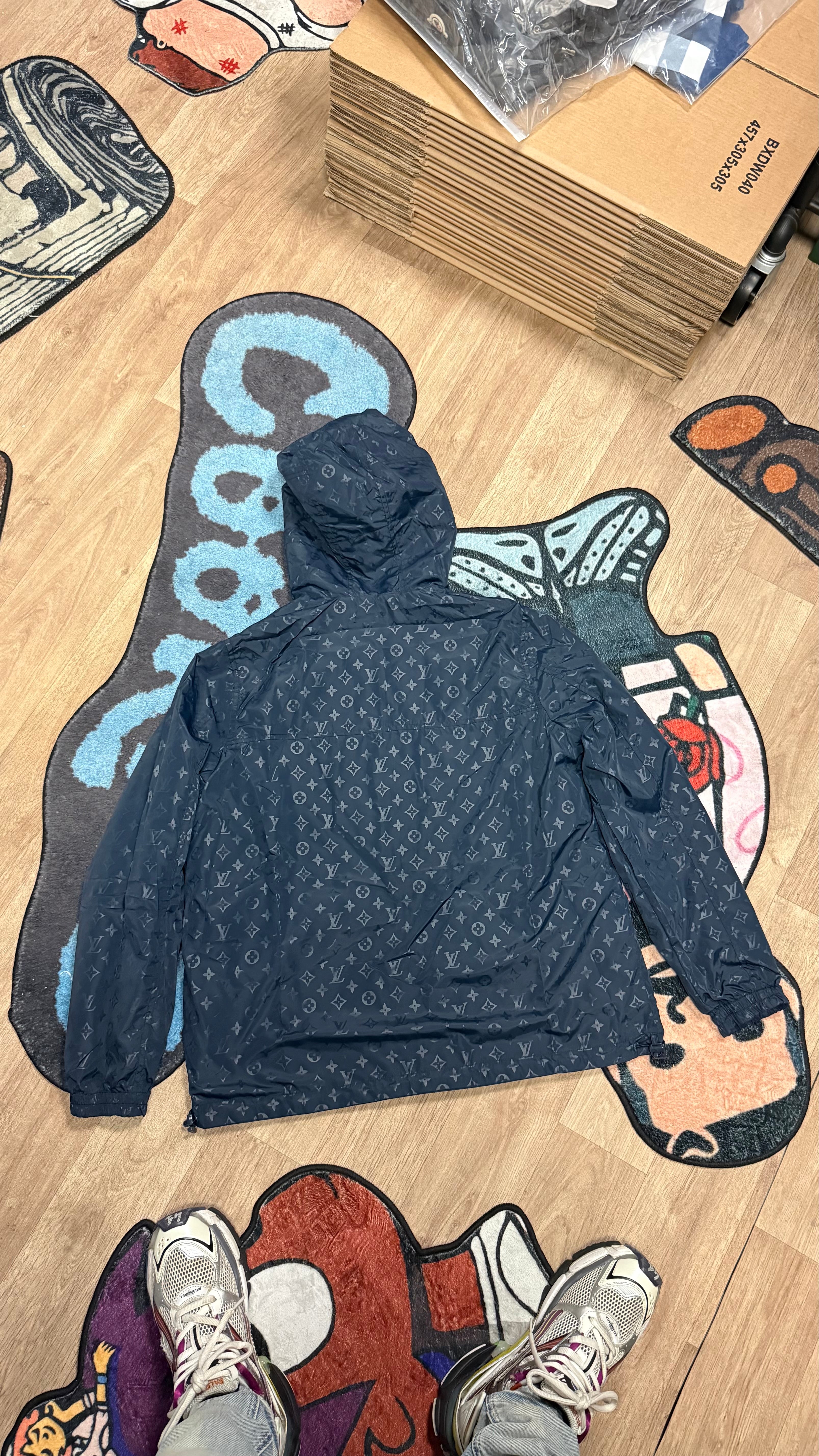 LOUIS VUITTON LV MONOGRAM REVERSIBLE NAVY WINDBREAKER