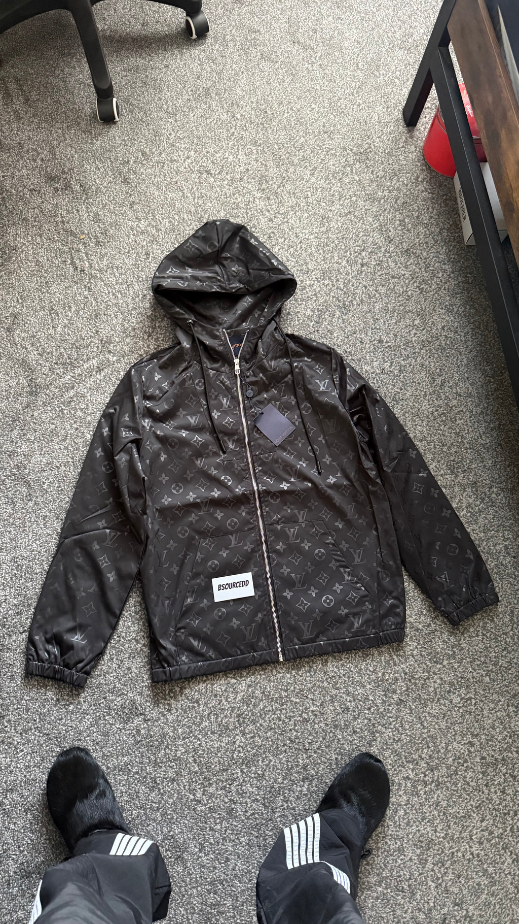 LOUIS VUITTON LV MONOGRAM REVERSIBLE BLACK WINDBREAKER