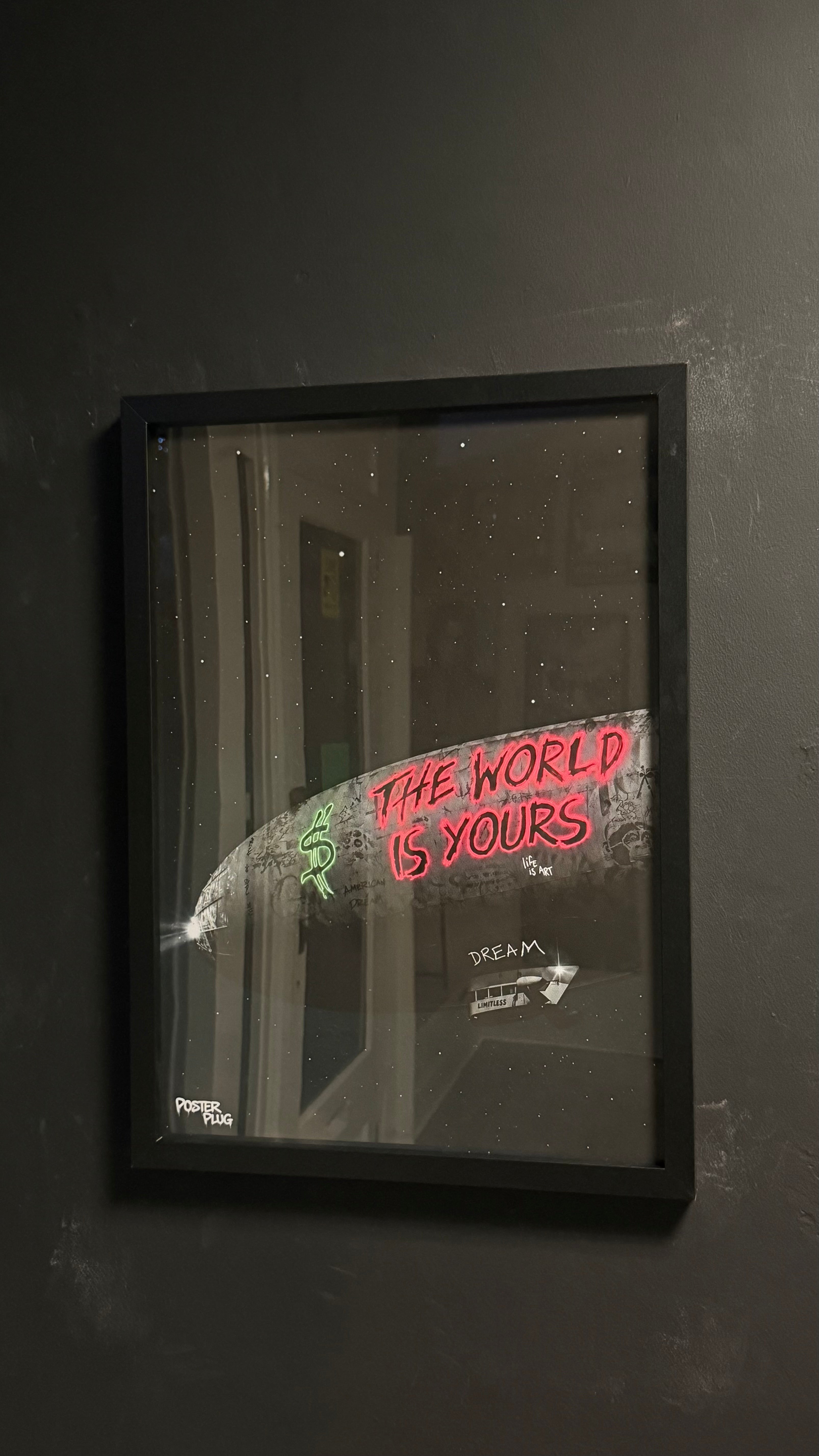 THE WORLD IS YOURS A2 GLASSED FRAME