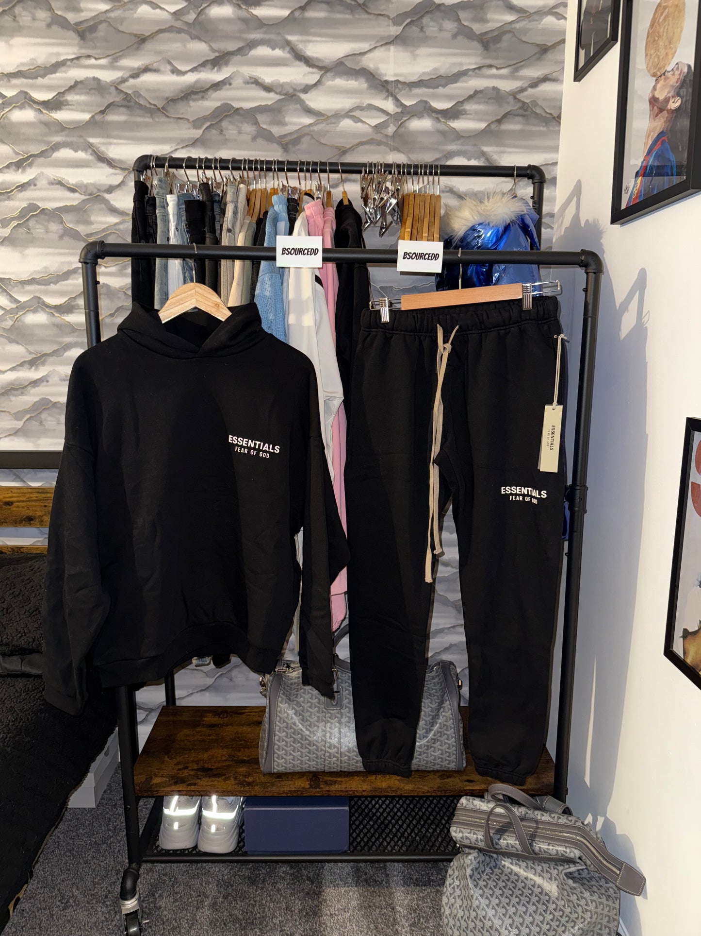 FEAR OF GOD ESSENTIALS BLACK TRACKSUIT (FW24)