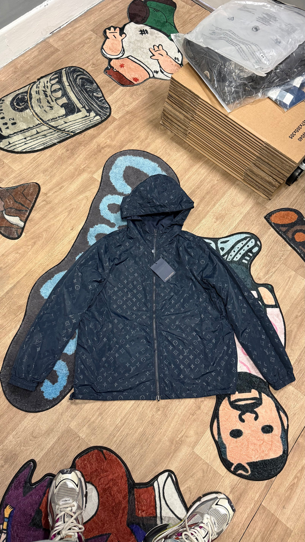 LOUIS VUITTON LV MONOGRAM REVERSIBLE NAVY WINDBREAKER