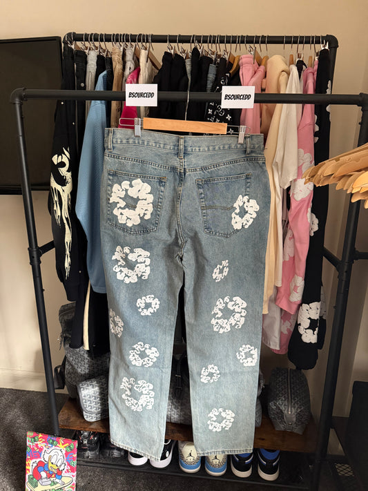 DENIM TEARS BLUE AND WHITE JEANS