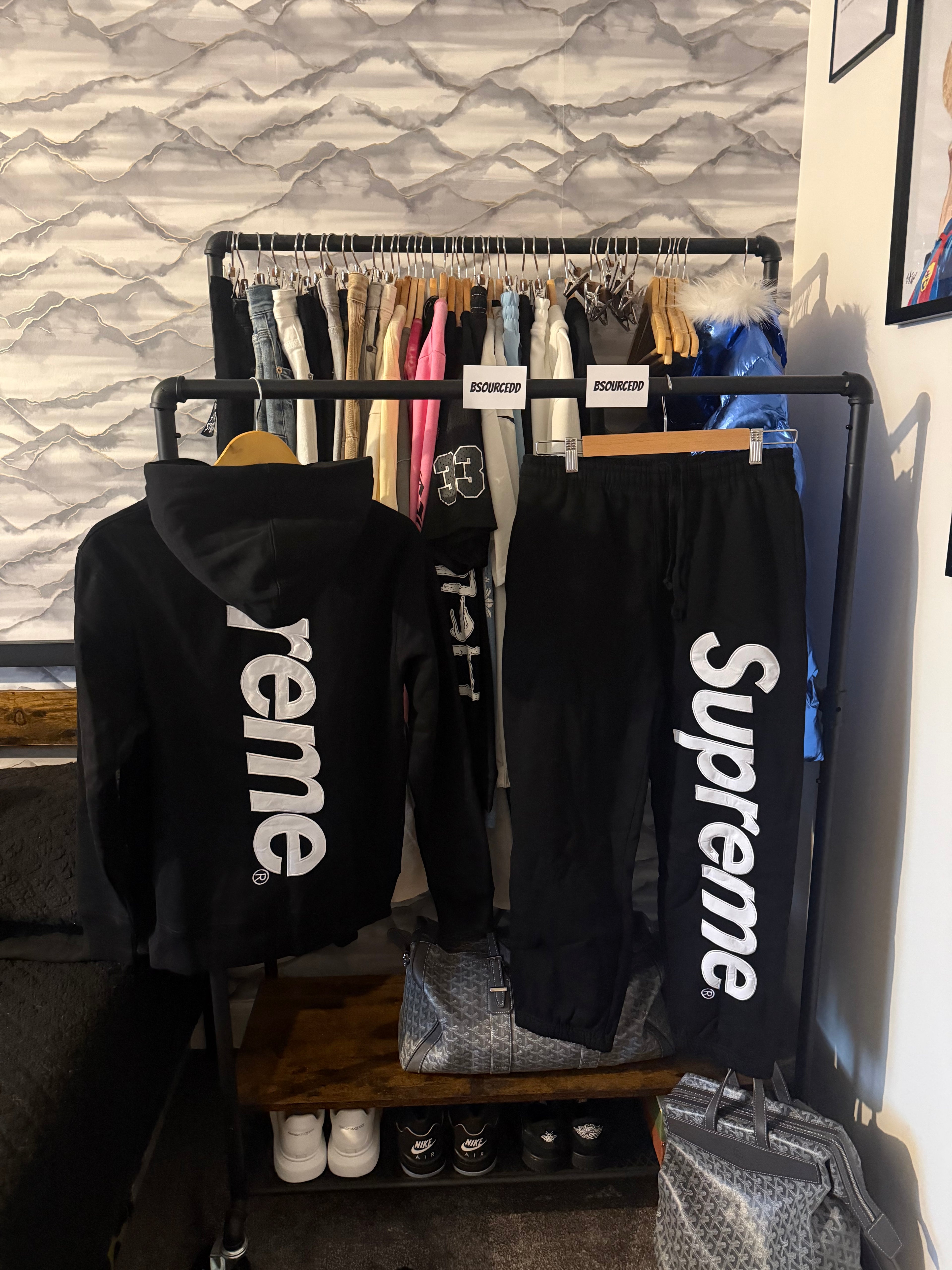 SUPREME SATIN APPLIQUÉ TRACKSUIT BLACK