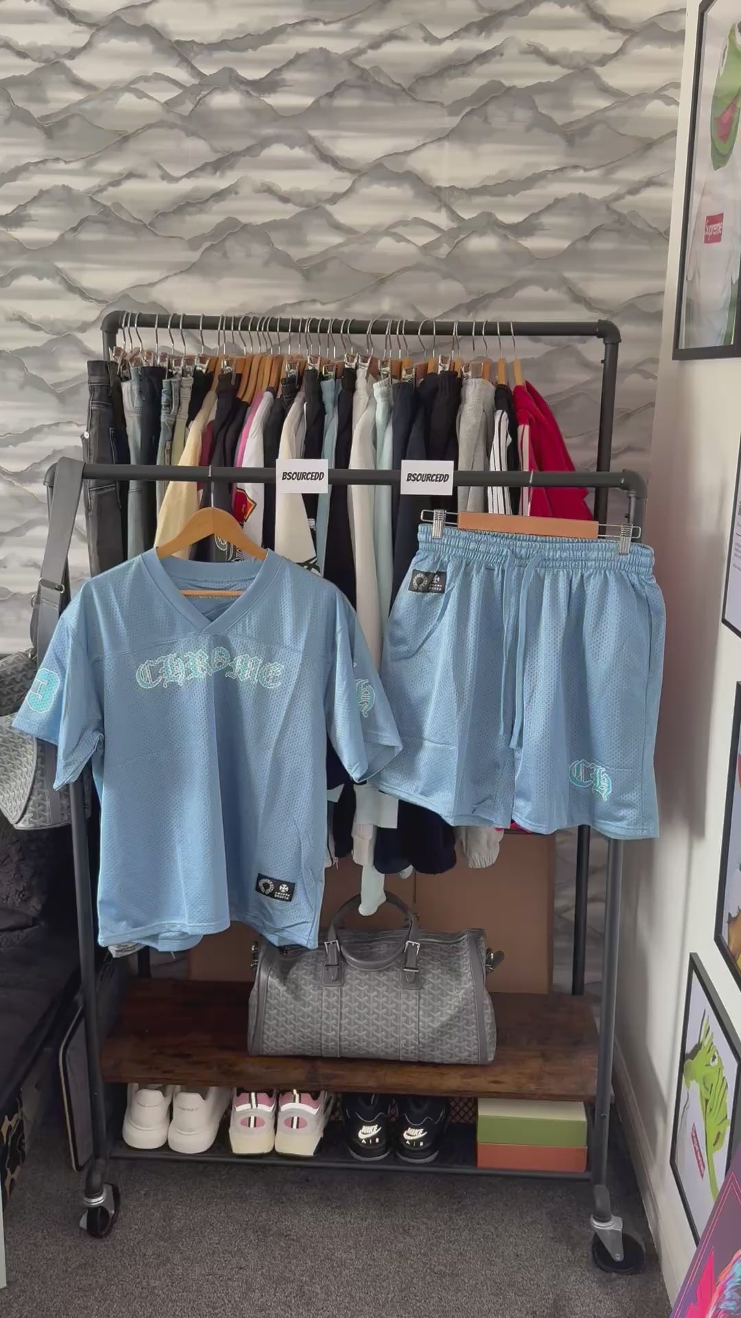 CHROME HEARTS SHORTS SET BLUE